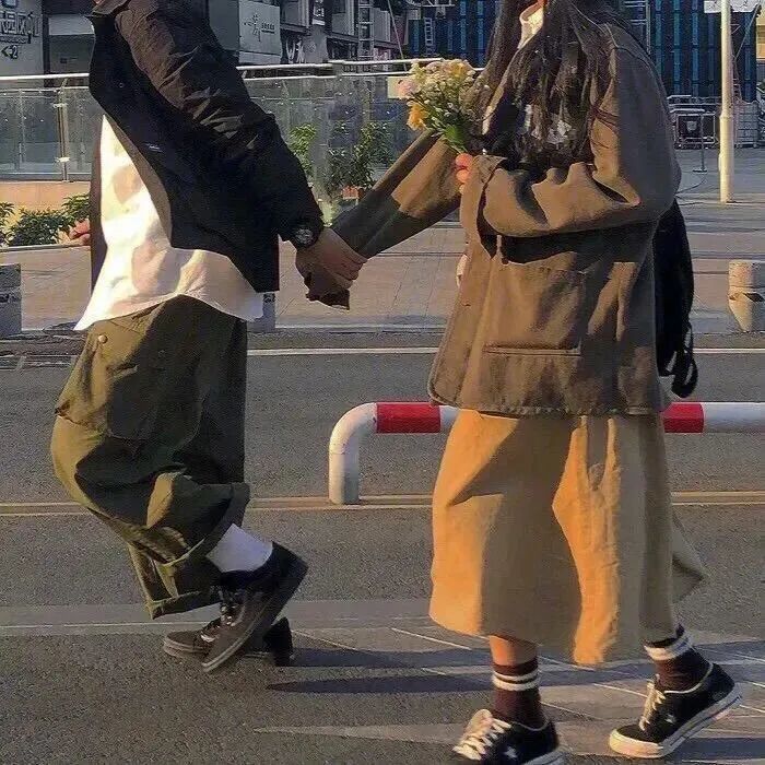 奔跑真人情侣头像