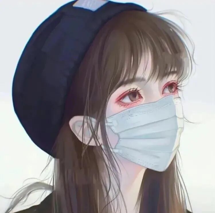 口罩手绘动漫头像女