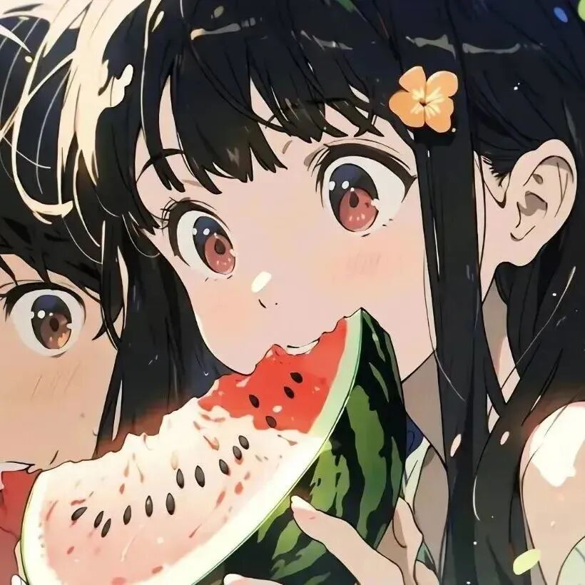 qltxdmf西瓜动漫情侣头像