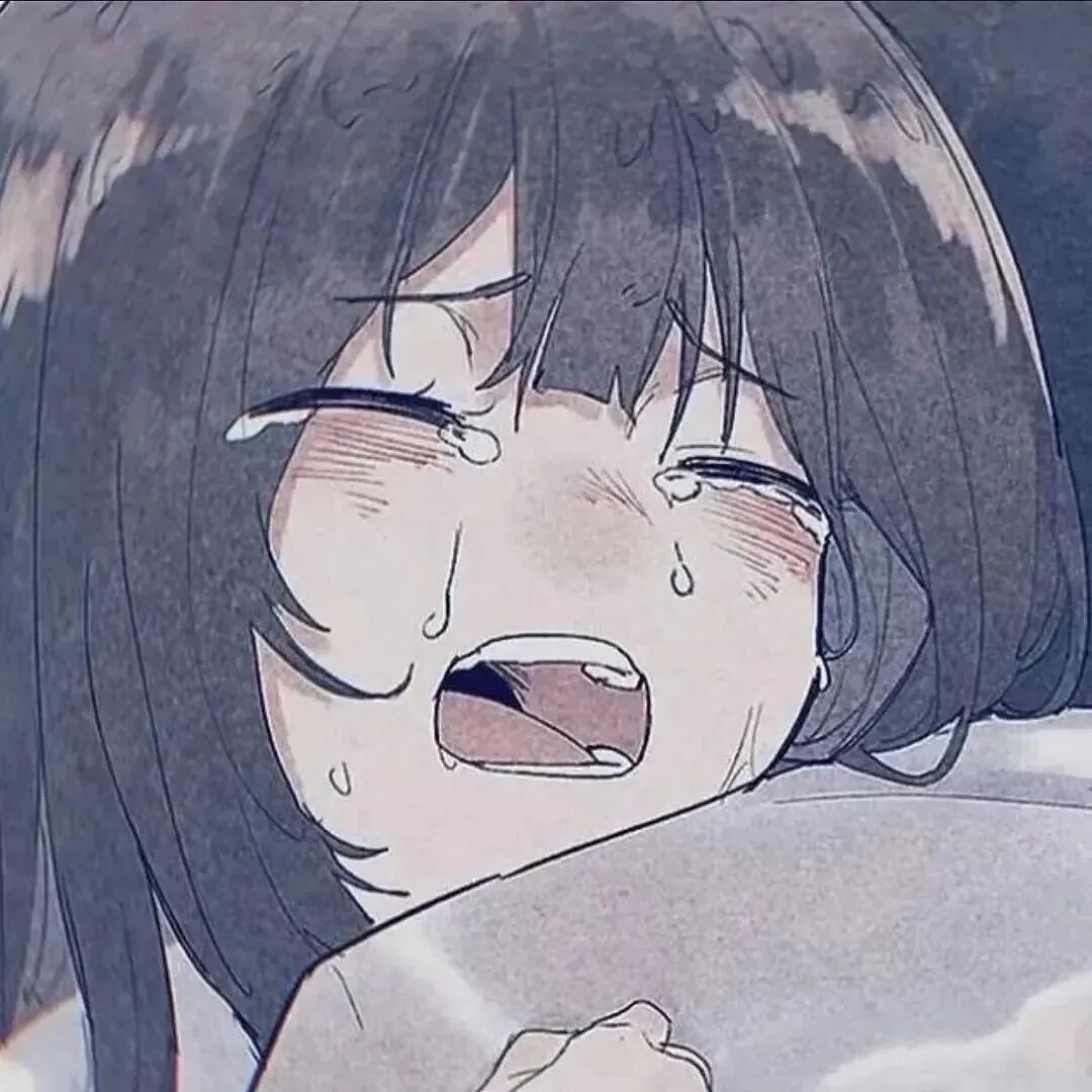 哭泣伤感动漫头像女