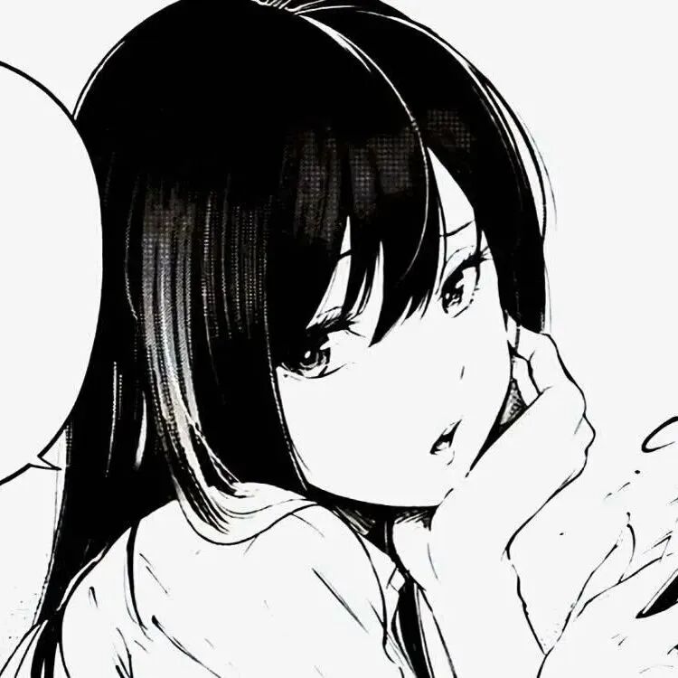 黑白动漫头像女