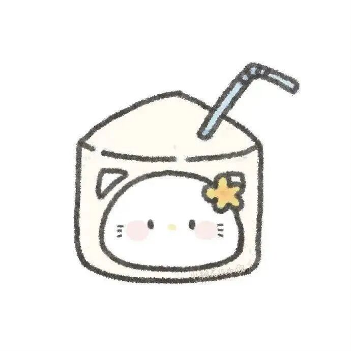 可爱白底杯子卡通头像
