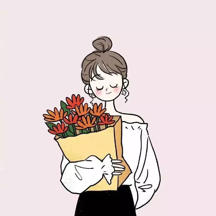 鲜花五人闺蜜头像手绘动漫闺蜜头像