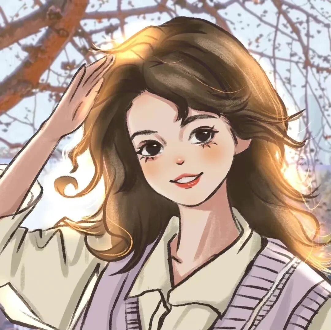 小清新手绘三人闺蜜头像动漫闺蜜头像