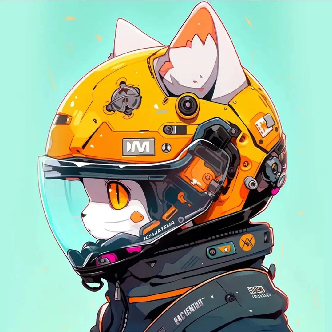 qltxtkb头盔机车猫咪动漫情侣头像