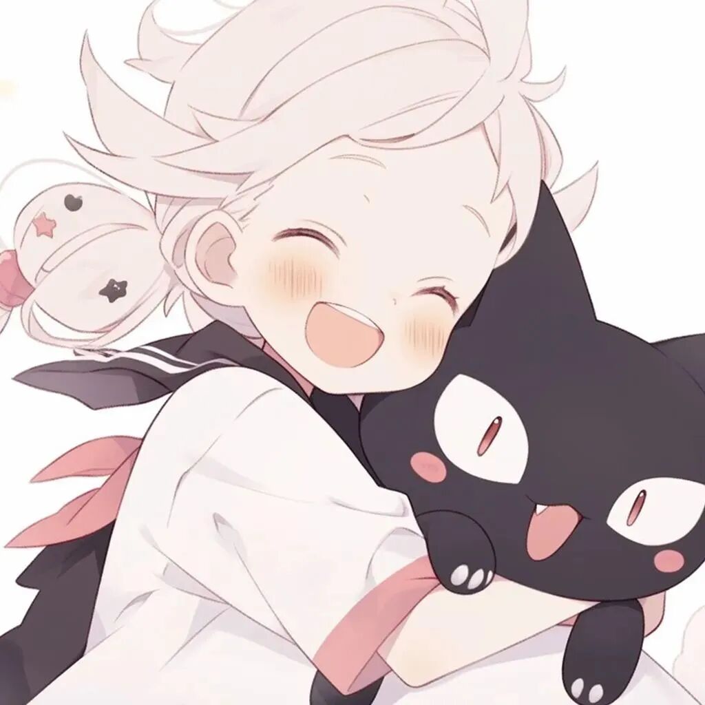 大臣抱着猫咪动漫头像女