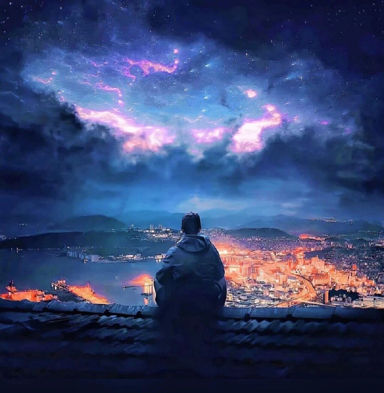 孤独感星空男生头像