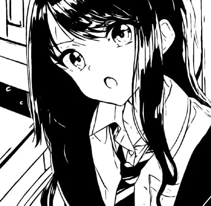 黑白动漫头像女