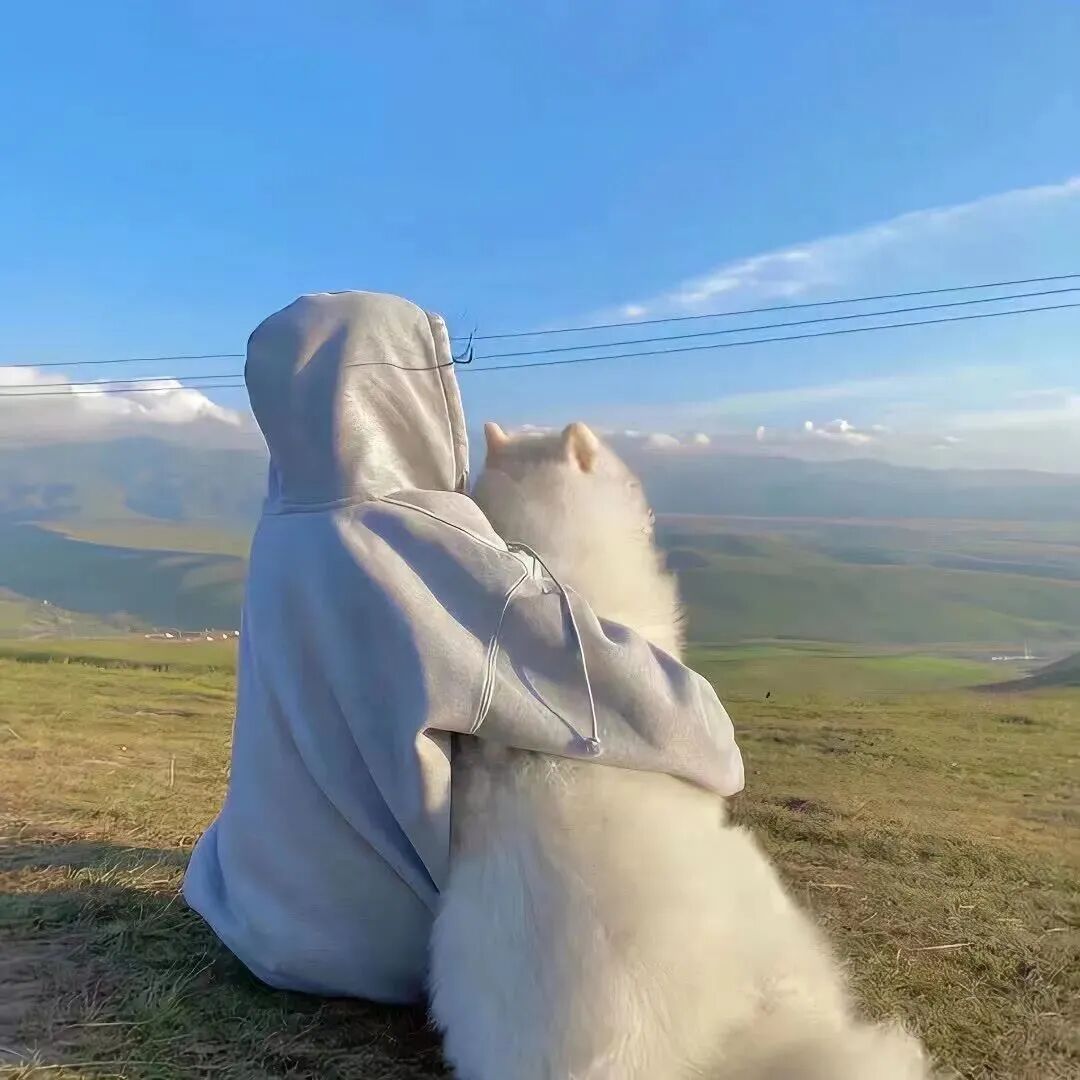 抱着狗狗不露脸女生头像