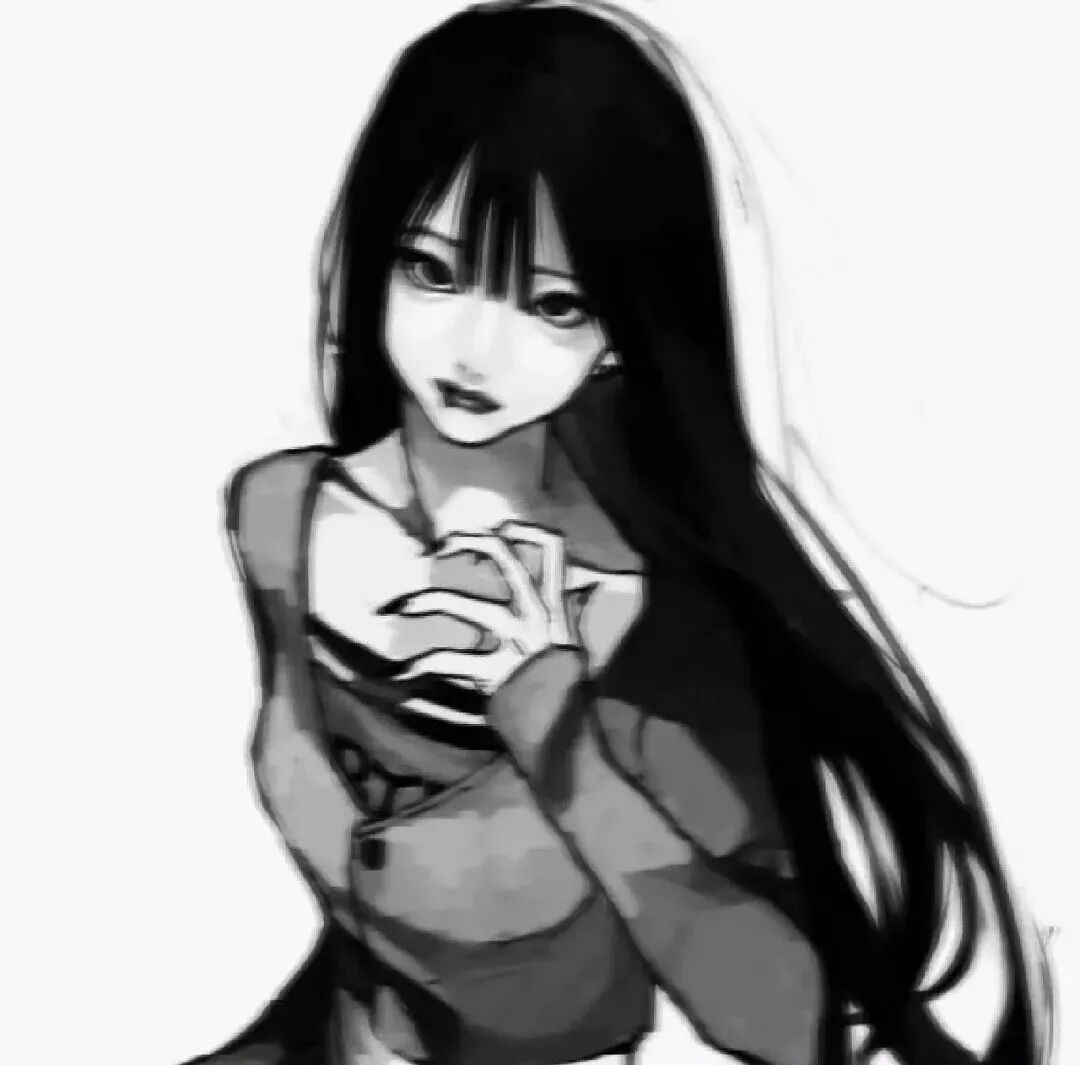 黑白动漫头像女