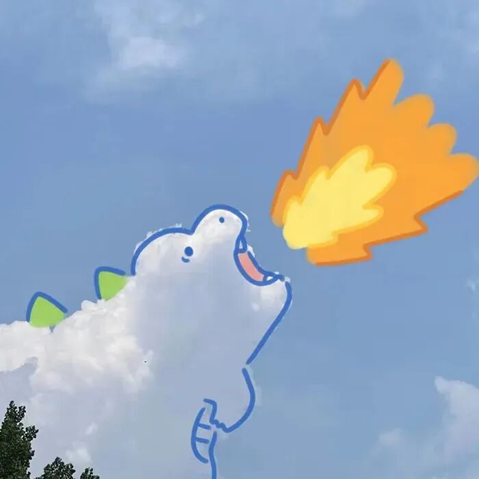 可爱云朵喷火卡通头像