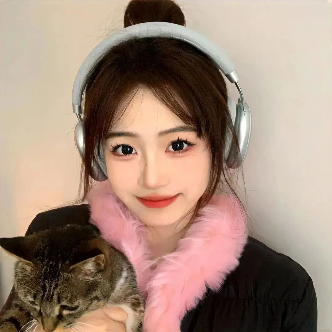 戴耳机甜美女生头像