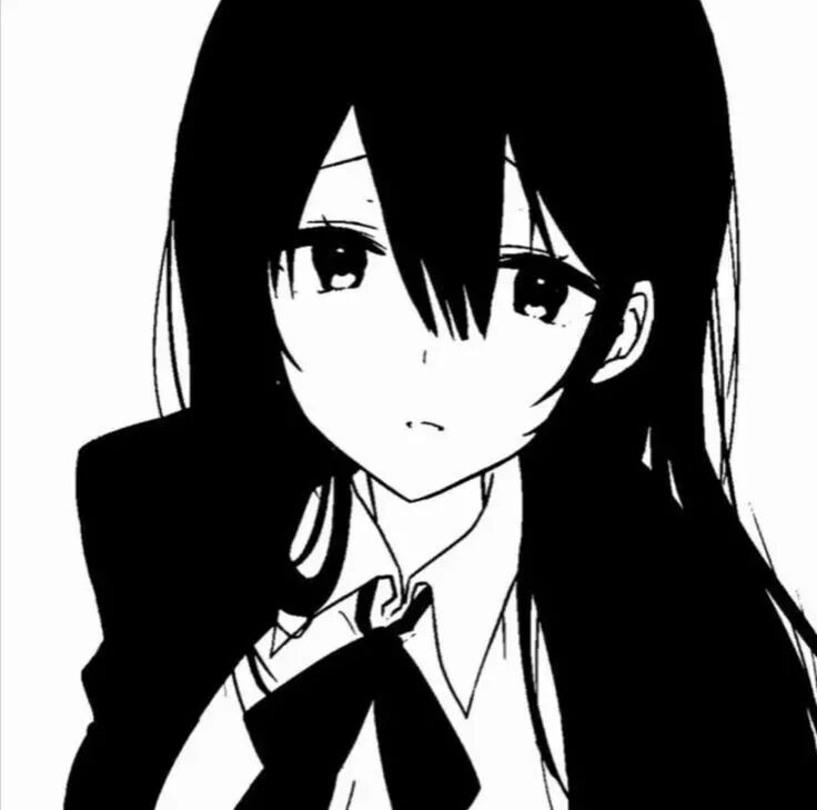 伤感黑白动漫头像女