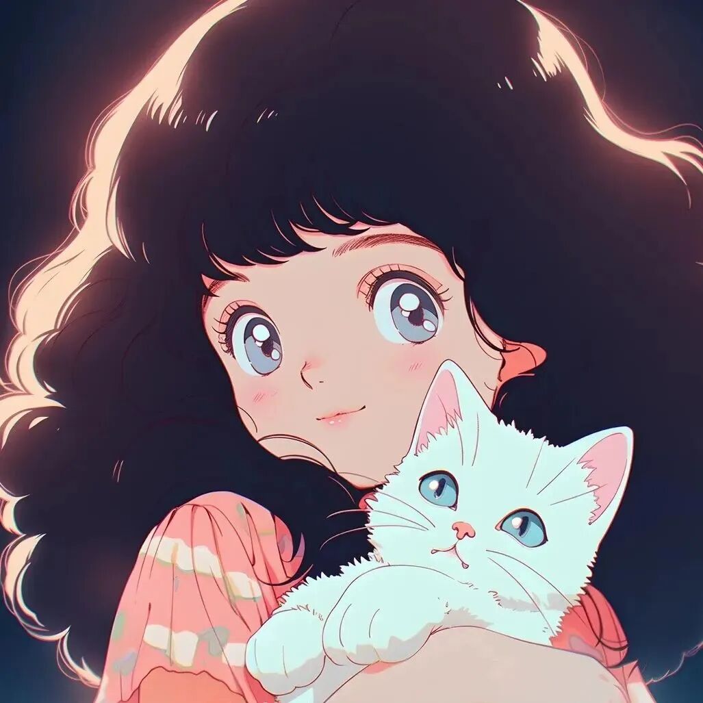 唯美治愈抱着猫咪十人闺蜜头像动漫闺蜜头像