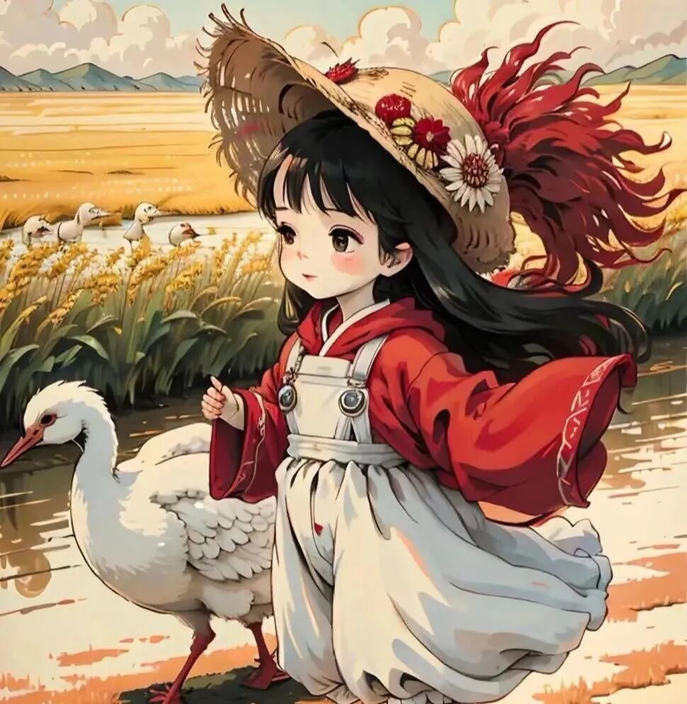 ai可爱唯美治愈动漫头像女