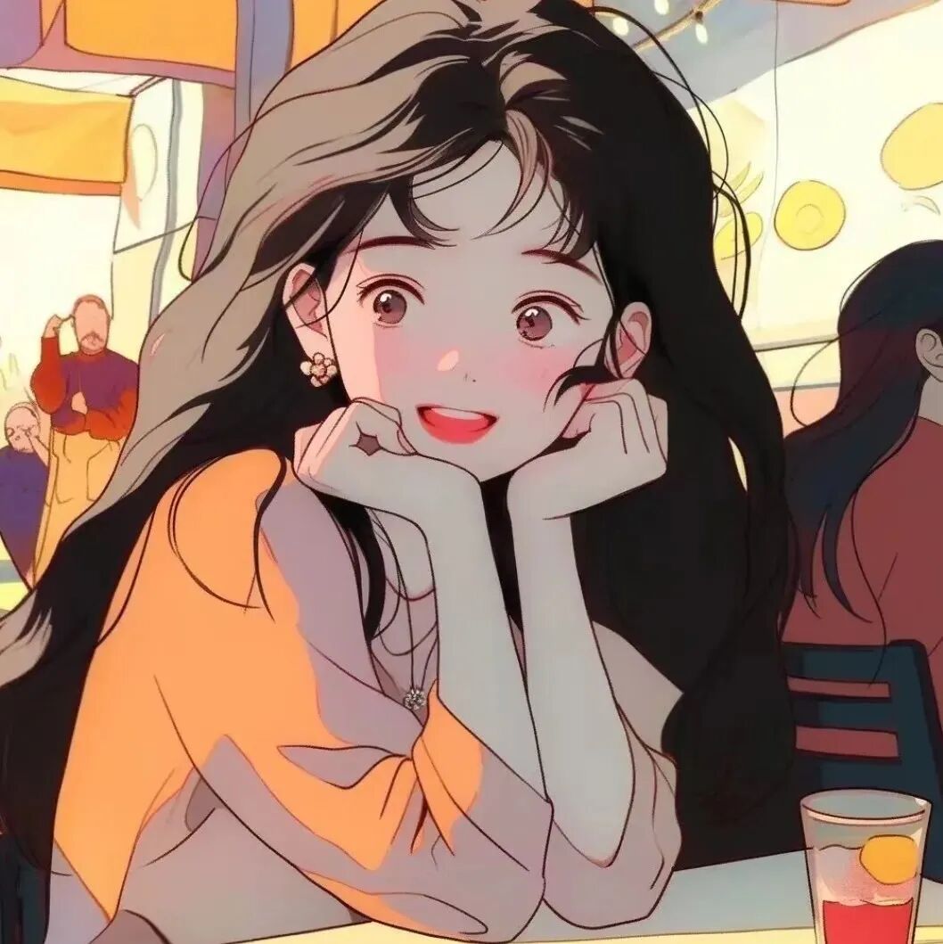 手扶脸动漫头像女