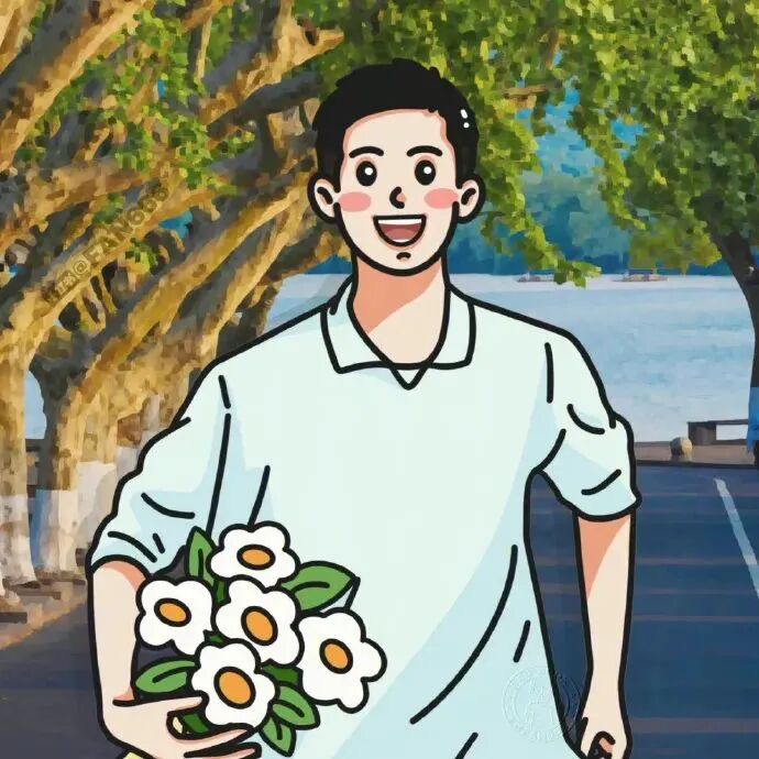 小清新手绘动漫情侣头像