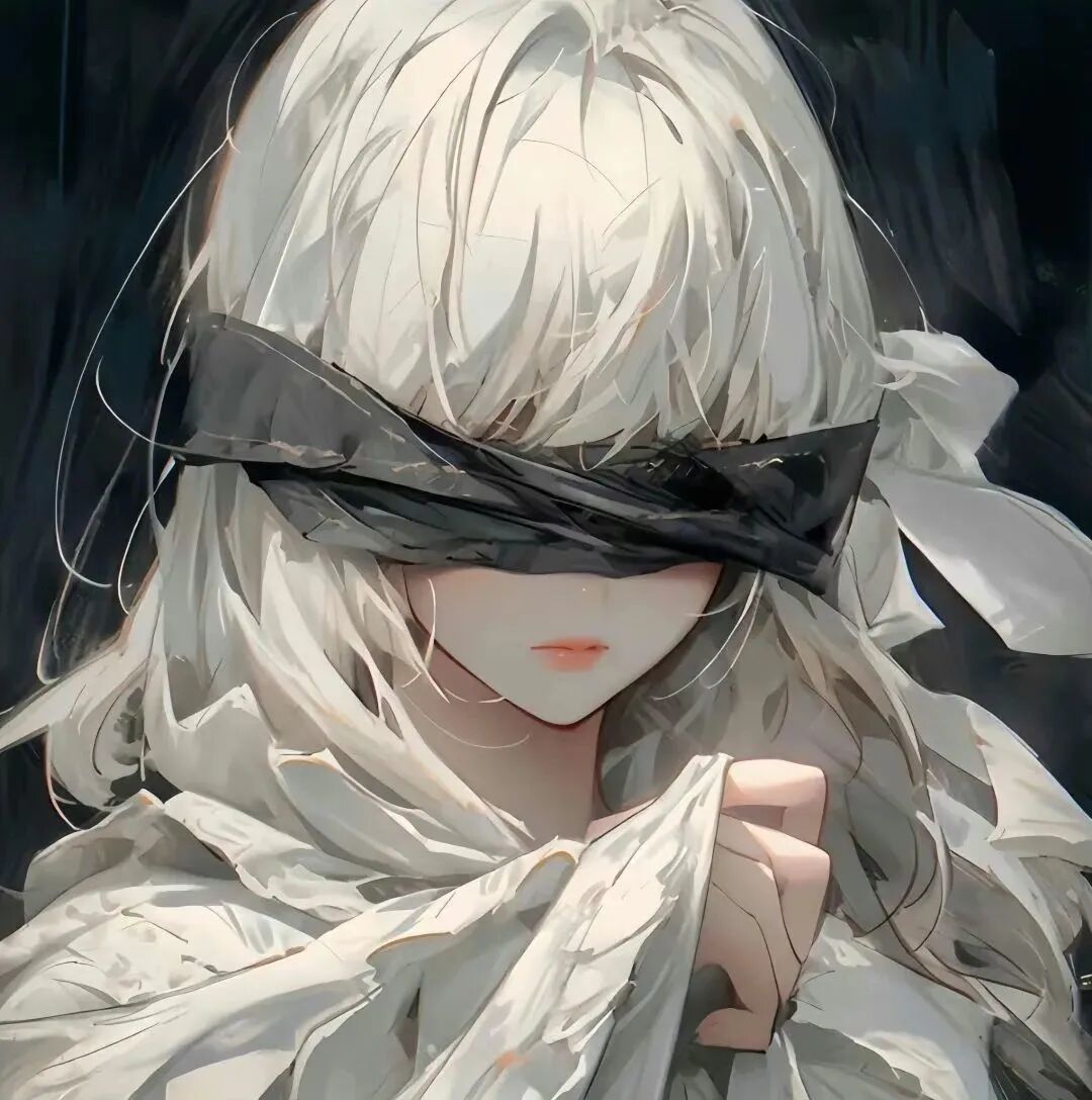 蒙眼动漫头像女