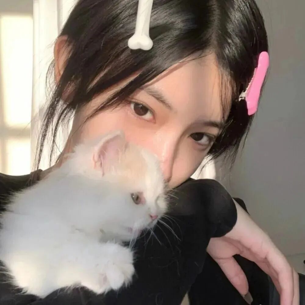 抱着猫咪女生头像