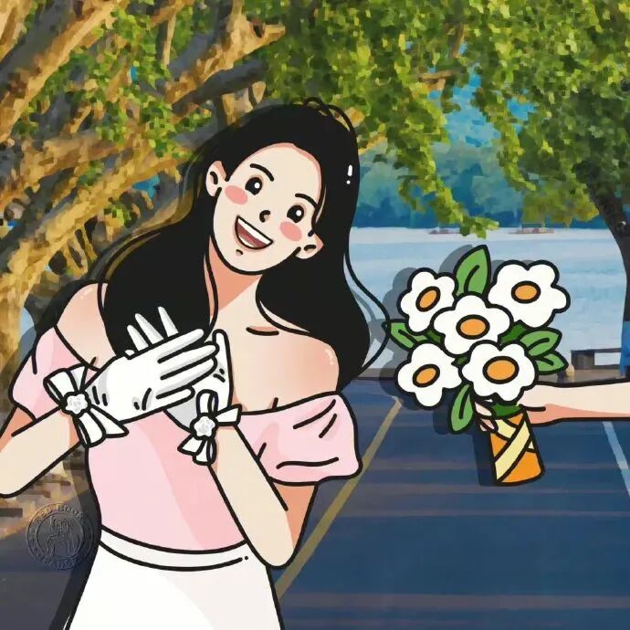 小清新手绘动漫情侣头像