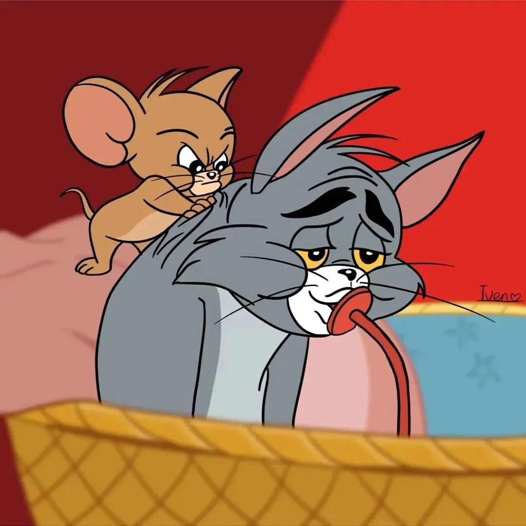 可爱猫和老鼠动漫情侣头像