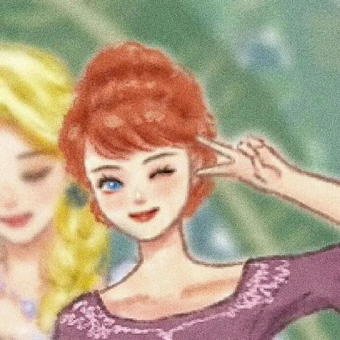 disinijiemei迪士尼公主八人闺蜜头像插画动漫闺蜜头像