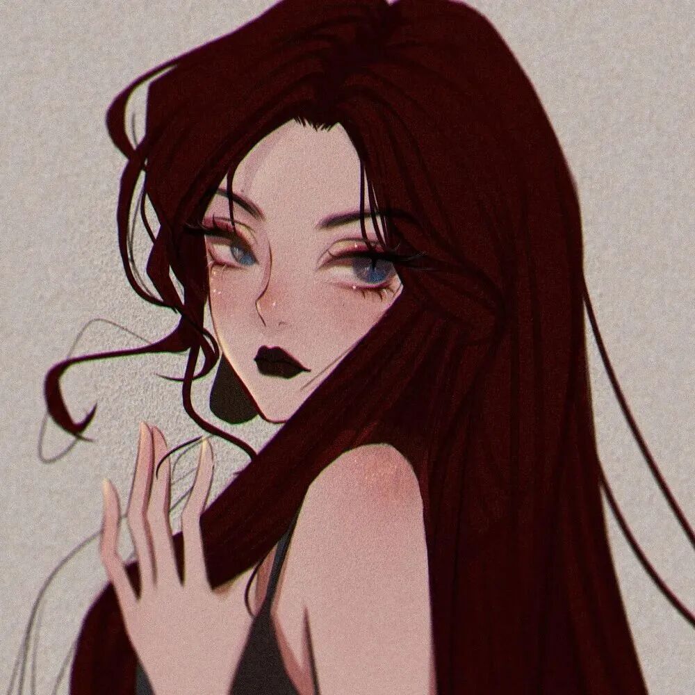 暗黑手绘动漫头像女