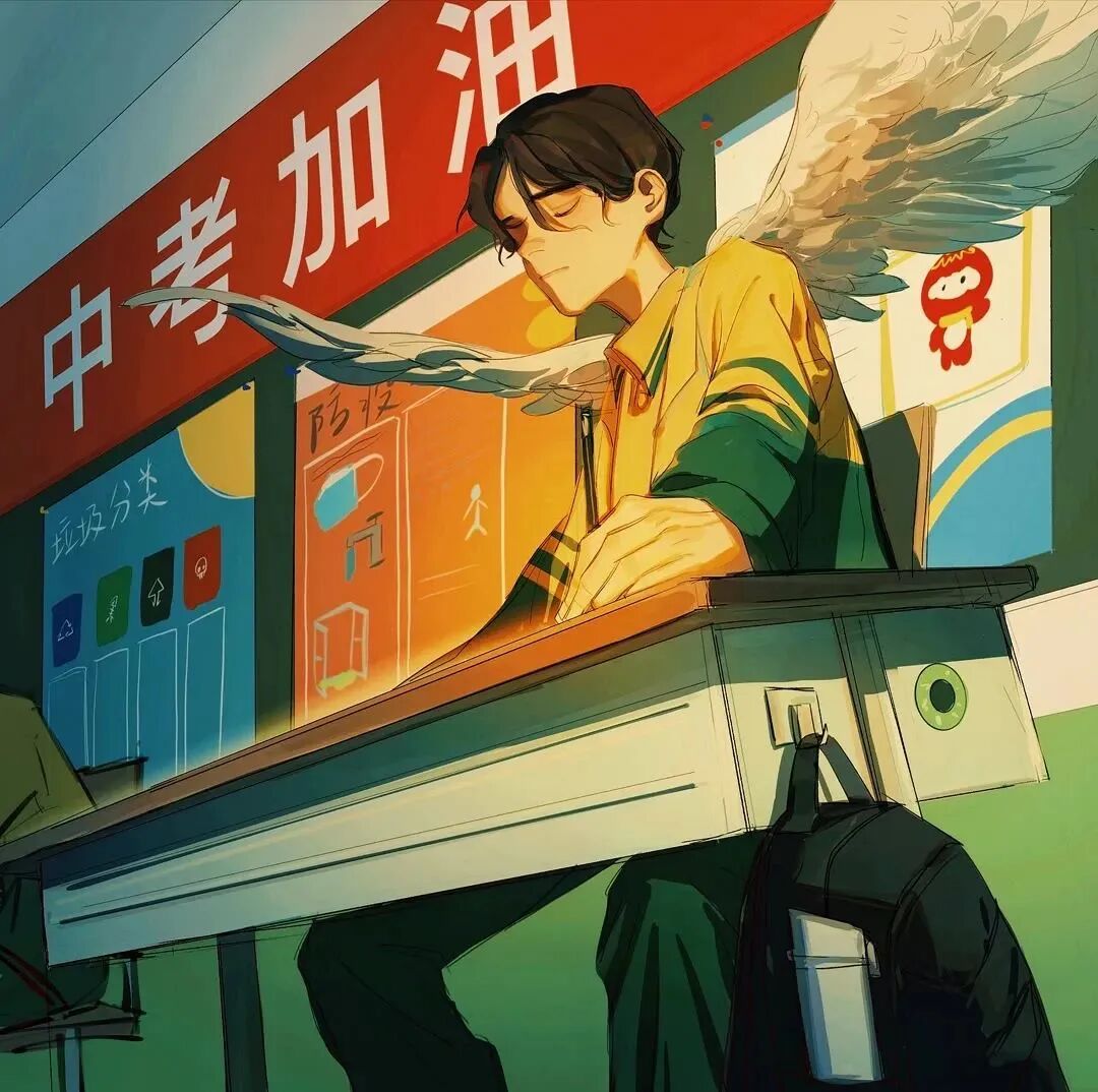 中考加油励志动漫头像男