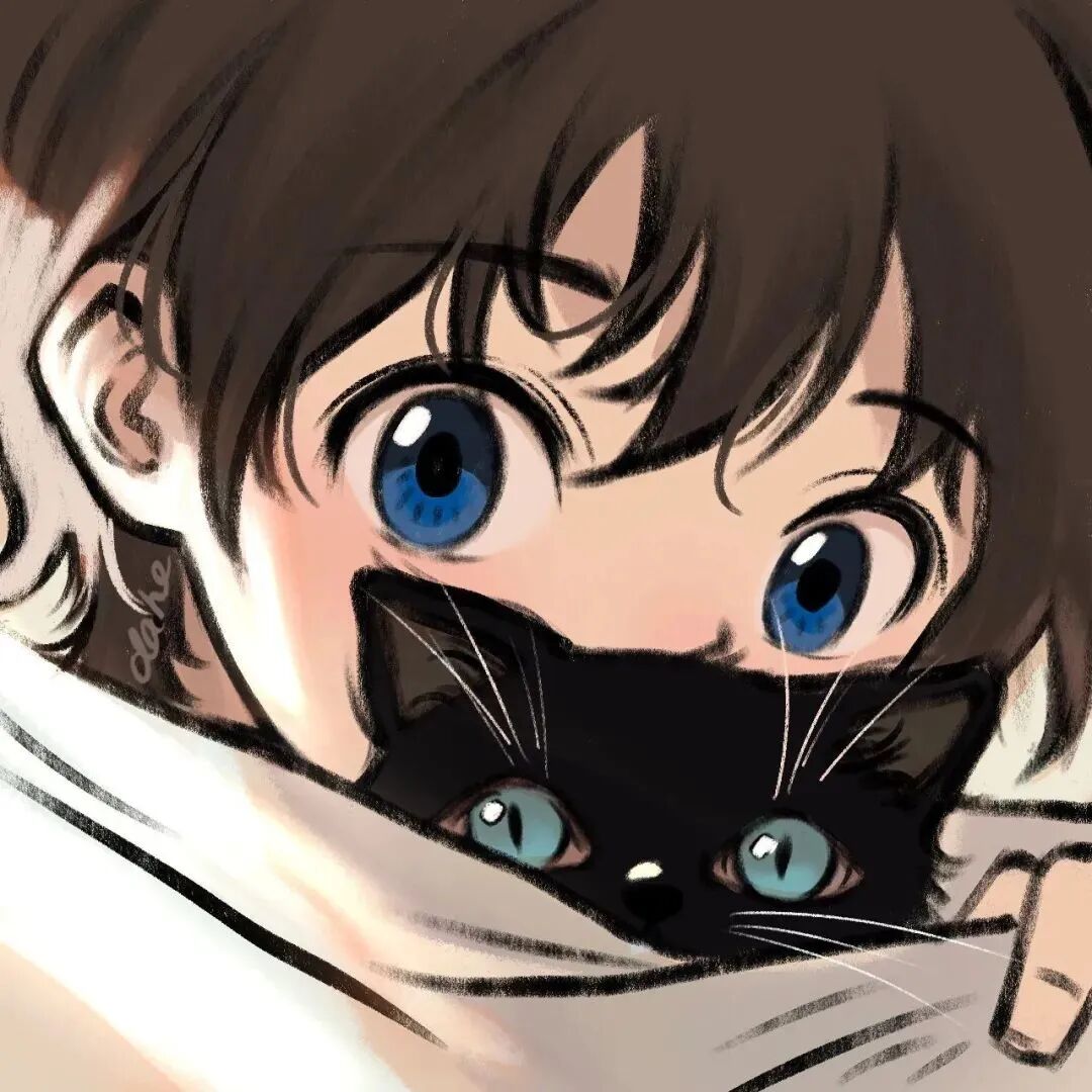 qltxzqf抱着猫咪动漫情侣头像