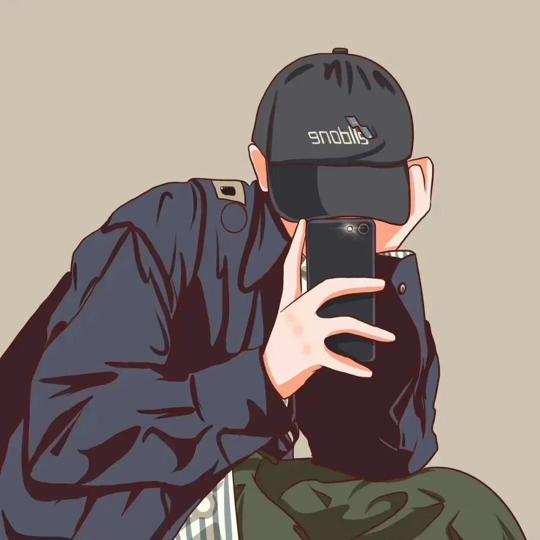 手绘自拍手机动漫情侣头像