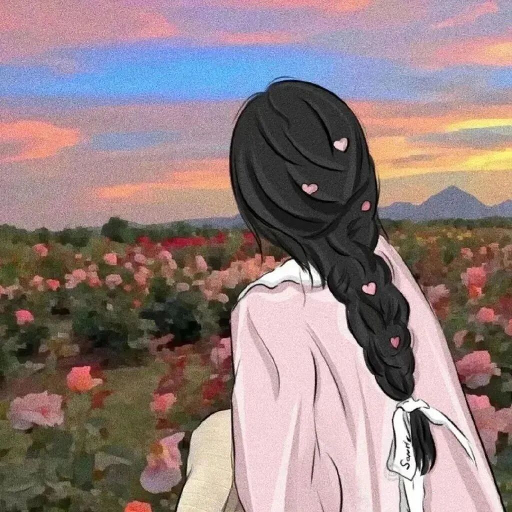 鲜花手绘动漫头像女