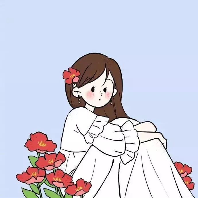 鲜花五人闺蜜头像手绘动漫闺蜜头像