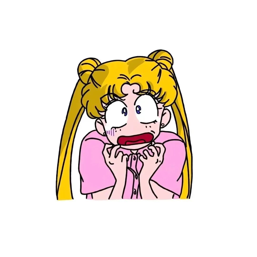 可爱白底手绘六人闺蜜头像动漫闺蜜头像美少女战士头像