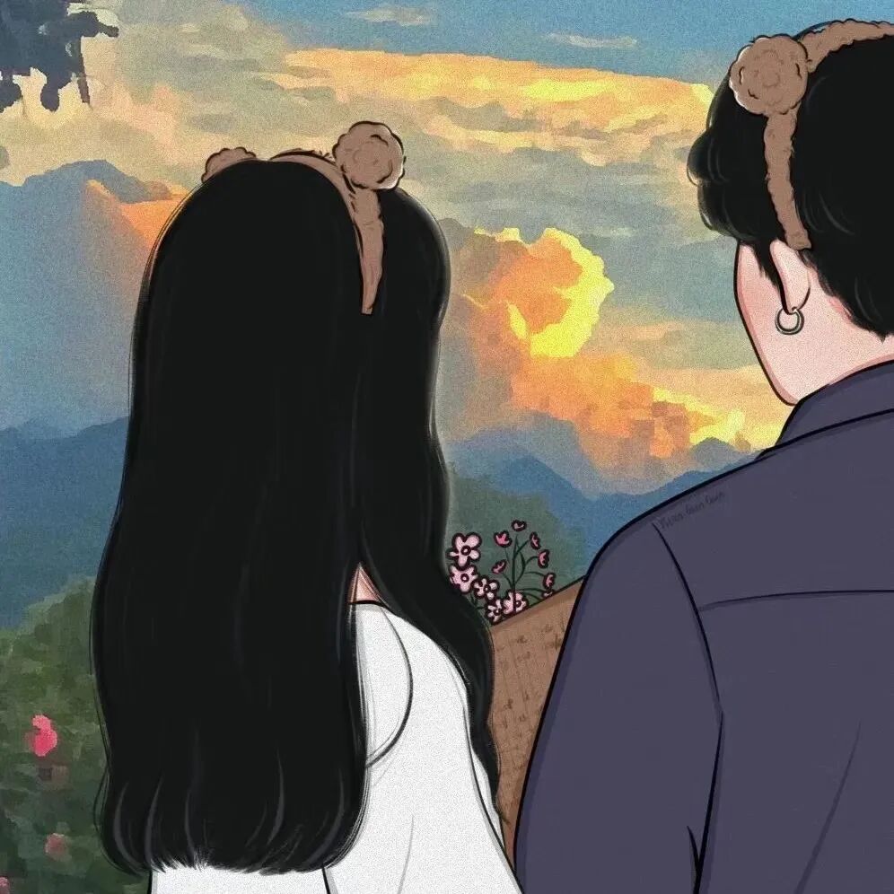 手绘动漫情侣头像