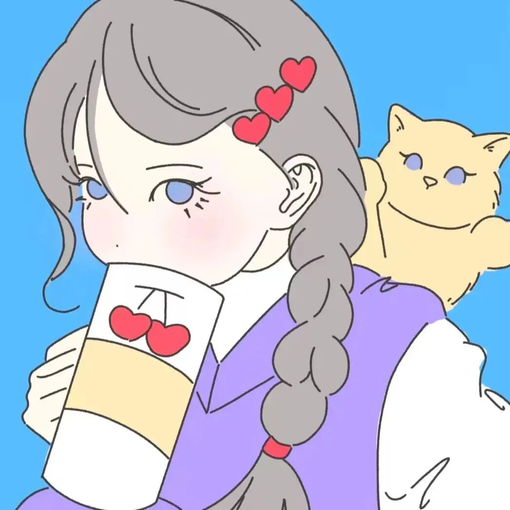 抱着猫咪四人闺蜜头动漫闺蜜头像