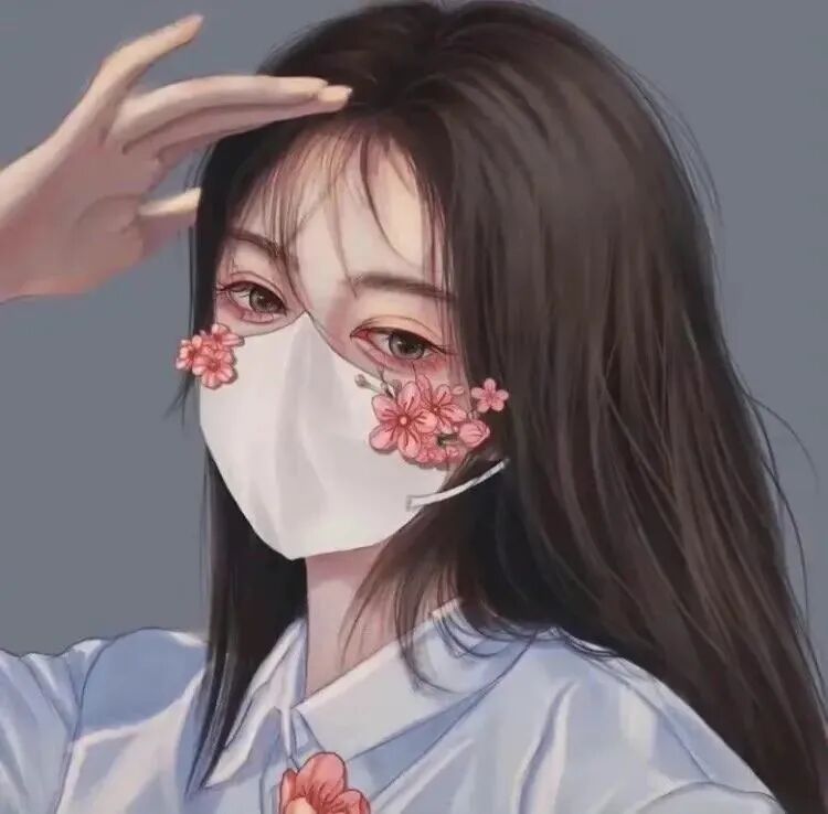 口罩手绘动漫头像女
