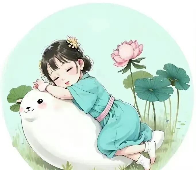 荷花白底六人闺蜜头像动漫闺蜜头像