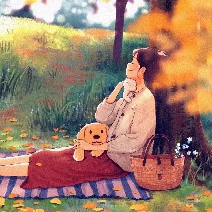 唯美插画动漫头像女