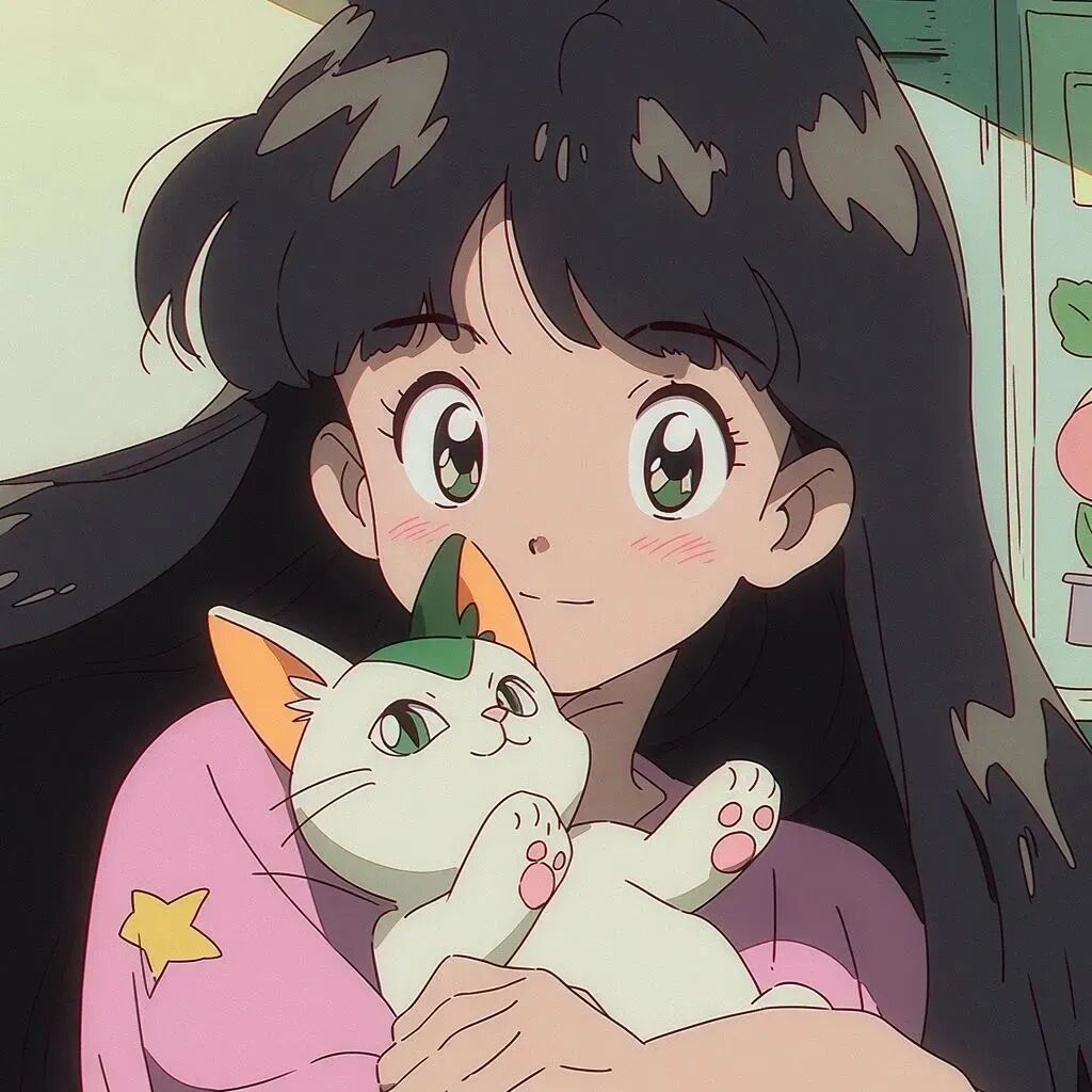 抱着猫咪四人闺蜜头像动漫闺蜜头像