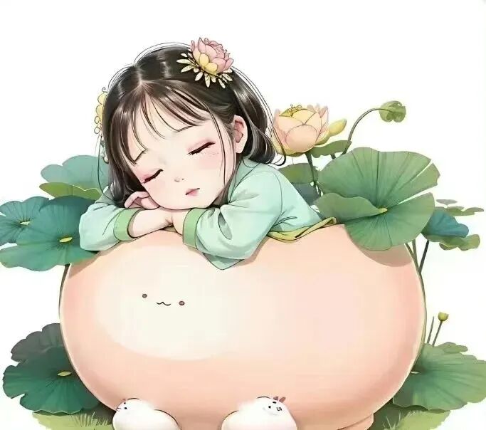 荷花白底六人闺蜜头像动漫闺蜜头像