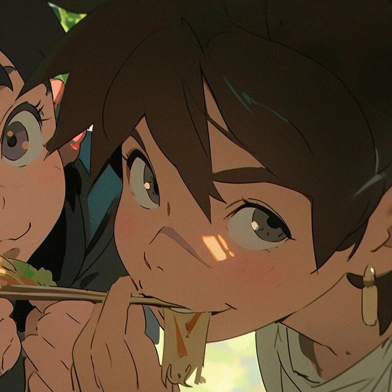 一起吃东西动漫情侣头像