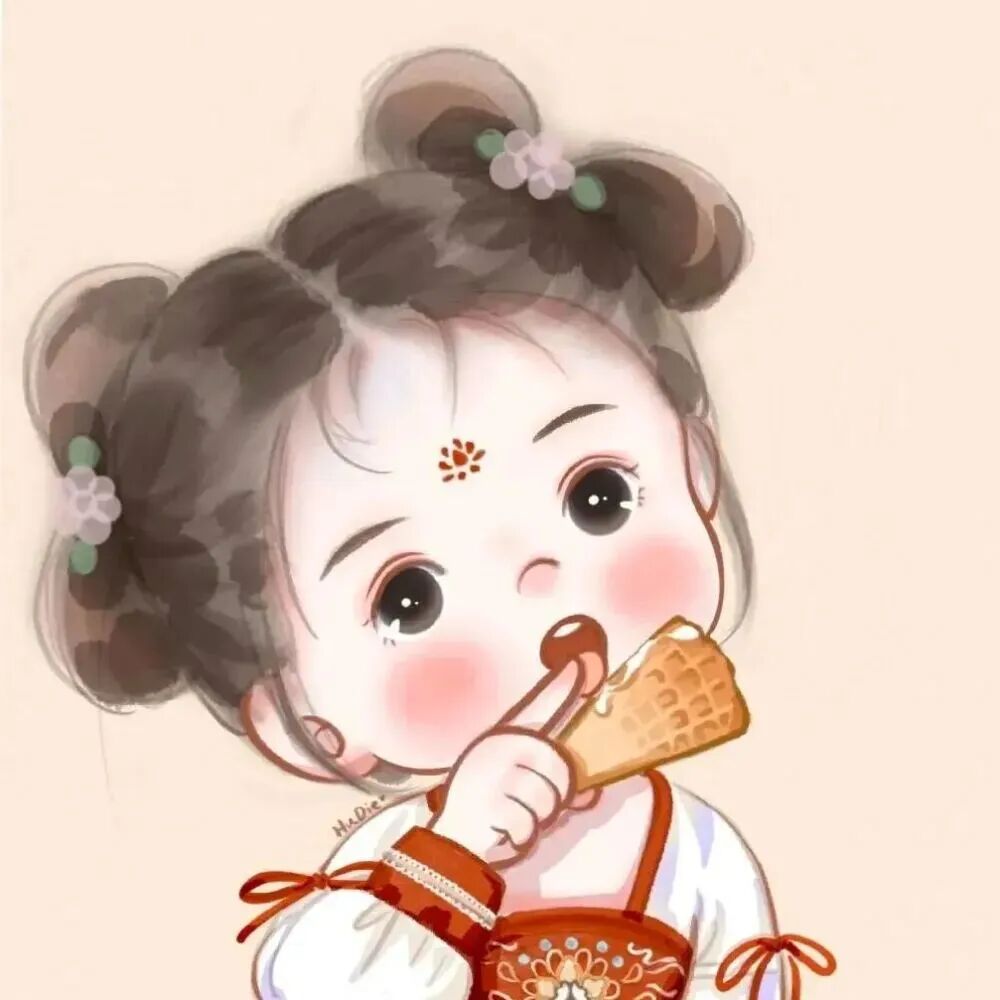 吃货卡通古风四人闺蜜头像动漫闺蜜头像