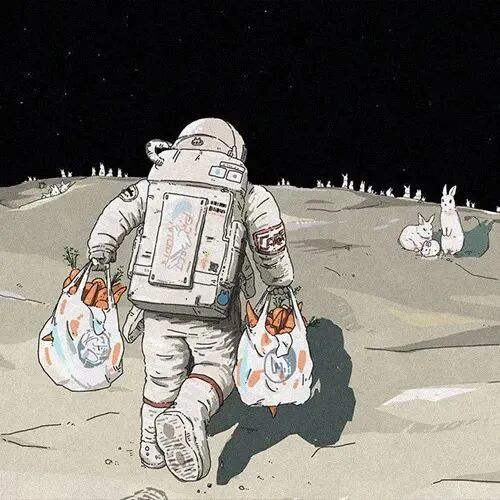 宇航员动漫情侣头像