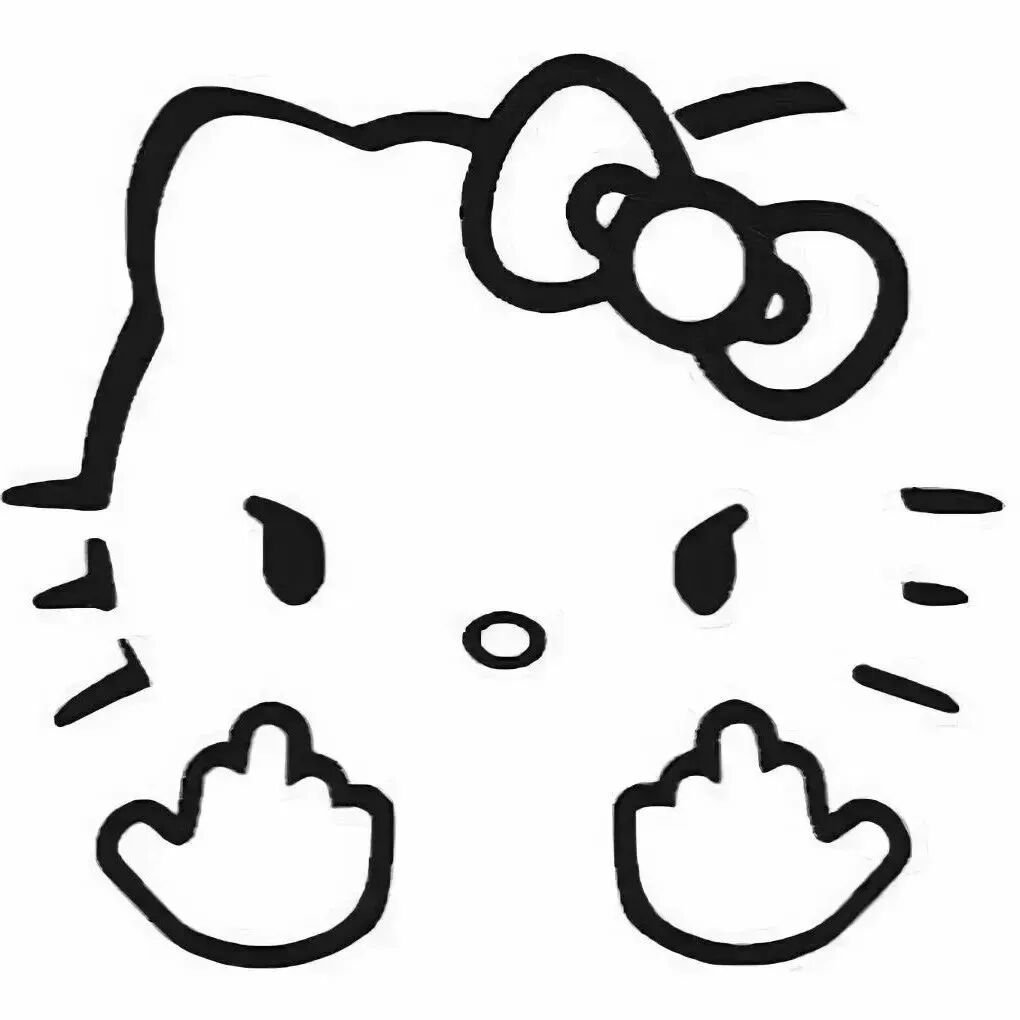 沙雕搞怪白底三丽鸥kt猫卡通头像