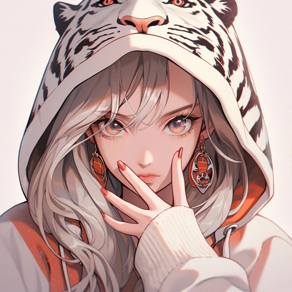 国潮潮流虎动漫头像女
