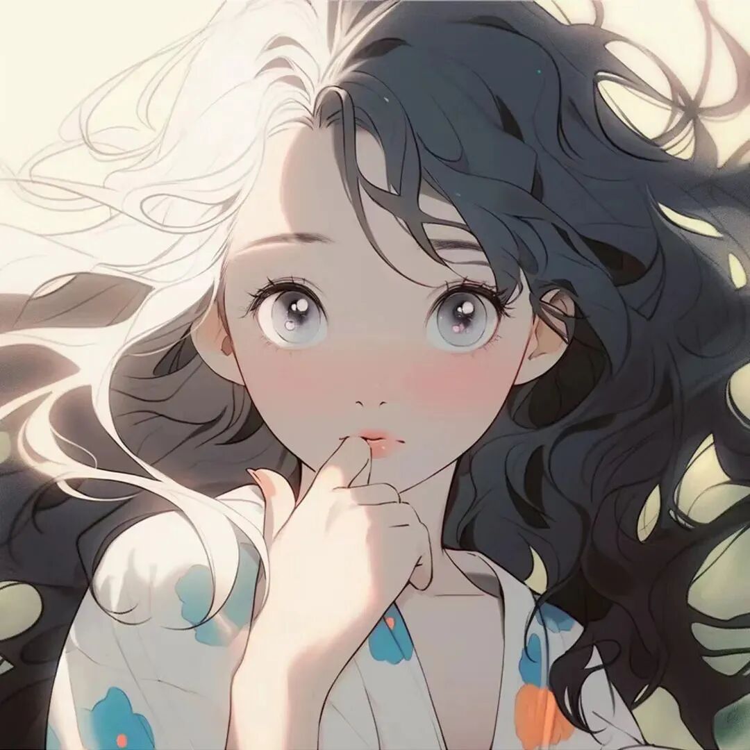 手绘四人闺蜜头像动漫闺蜜头像