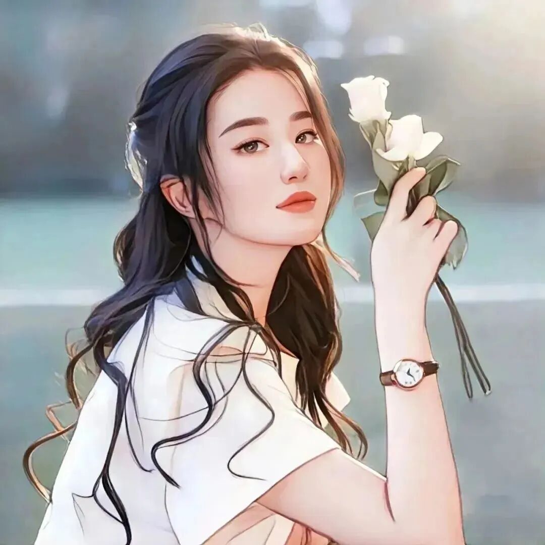刘亦菲头像鲜花手绘动漫头像女