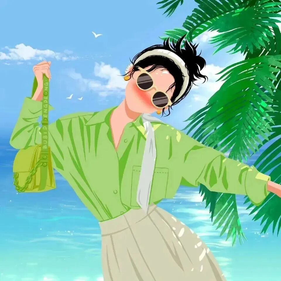 手绘小清新动漫头像女