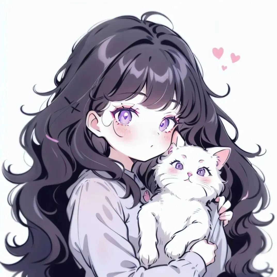 抱着猫咪二人闺蜜头像动漫闺蜜头像