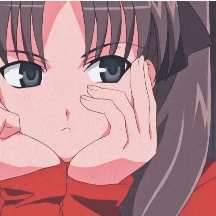 扶着脸动漫头像女